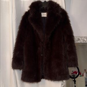 Aritzia Verbier Coat - Arctic Faux Fur - Rich Mocha Brown- Limited Edition!